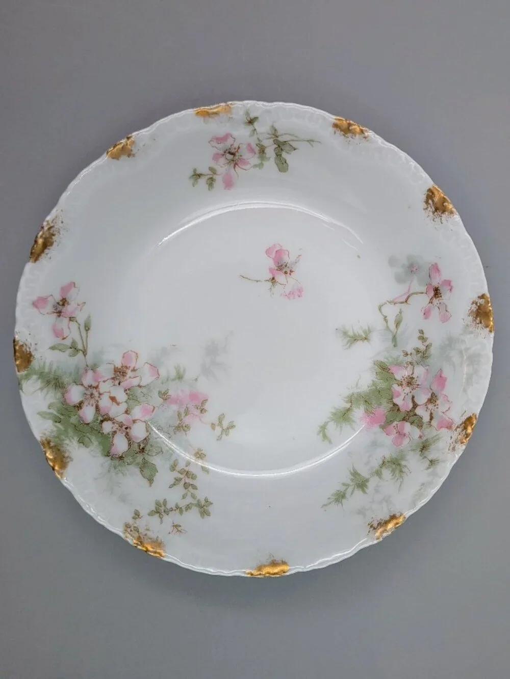 Set of 4 Antique Theodore Haviland Limoges Berry Bowls - Pink Floral Pattern